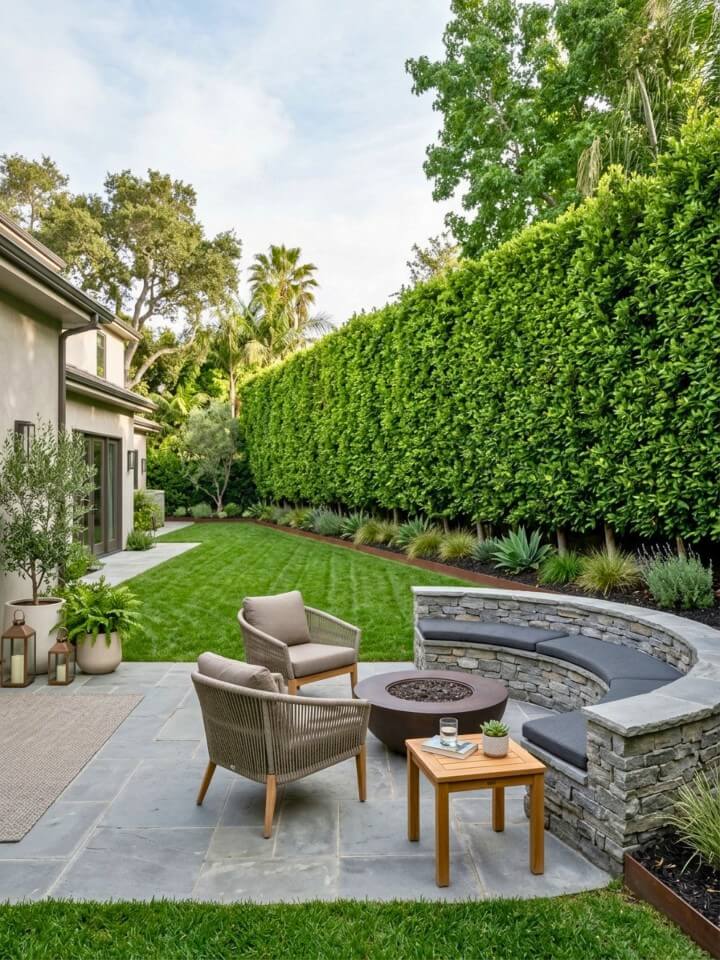 tall evergreen hedge privacy screen