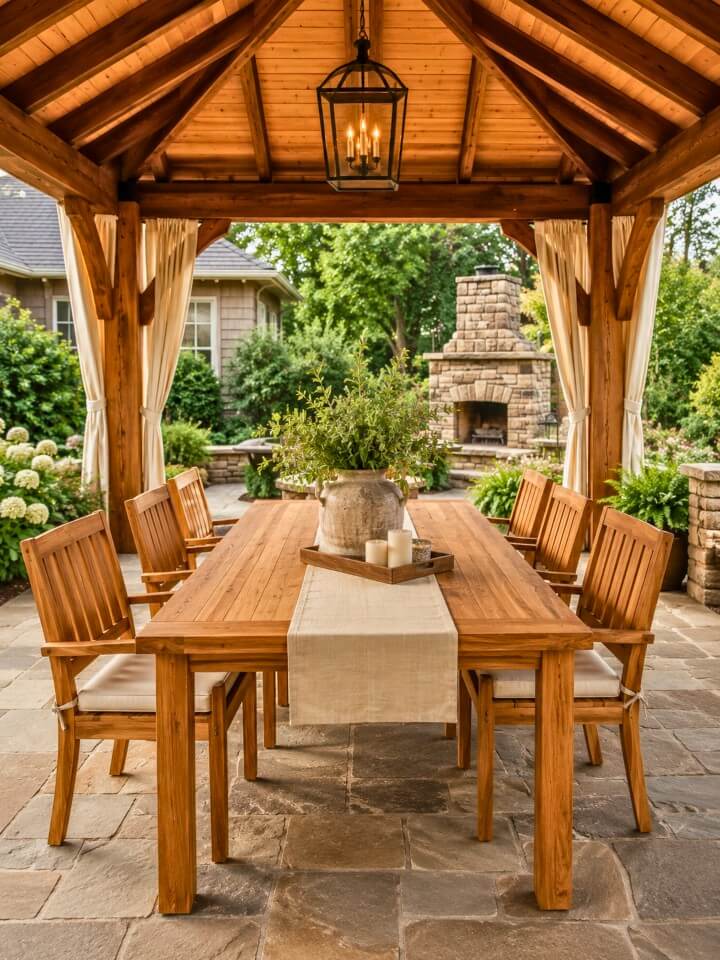 teak dining sets elevating any covered patio