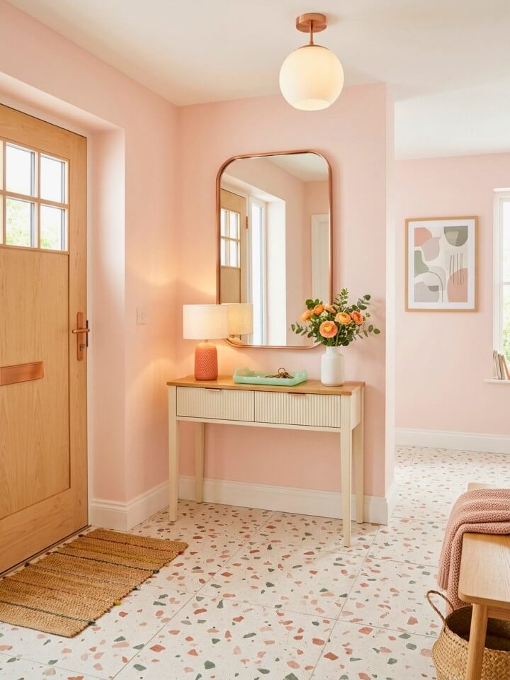 terrazzo tiles for a playful modern foyer