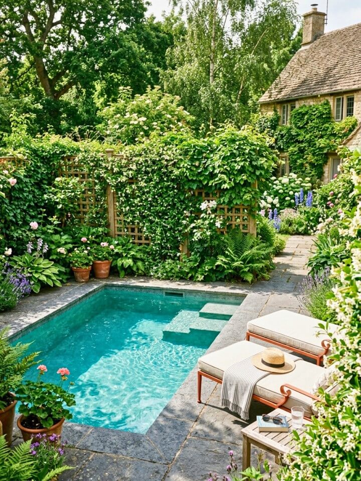 trellis style fence with climbing plants