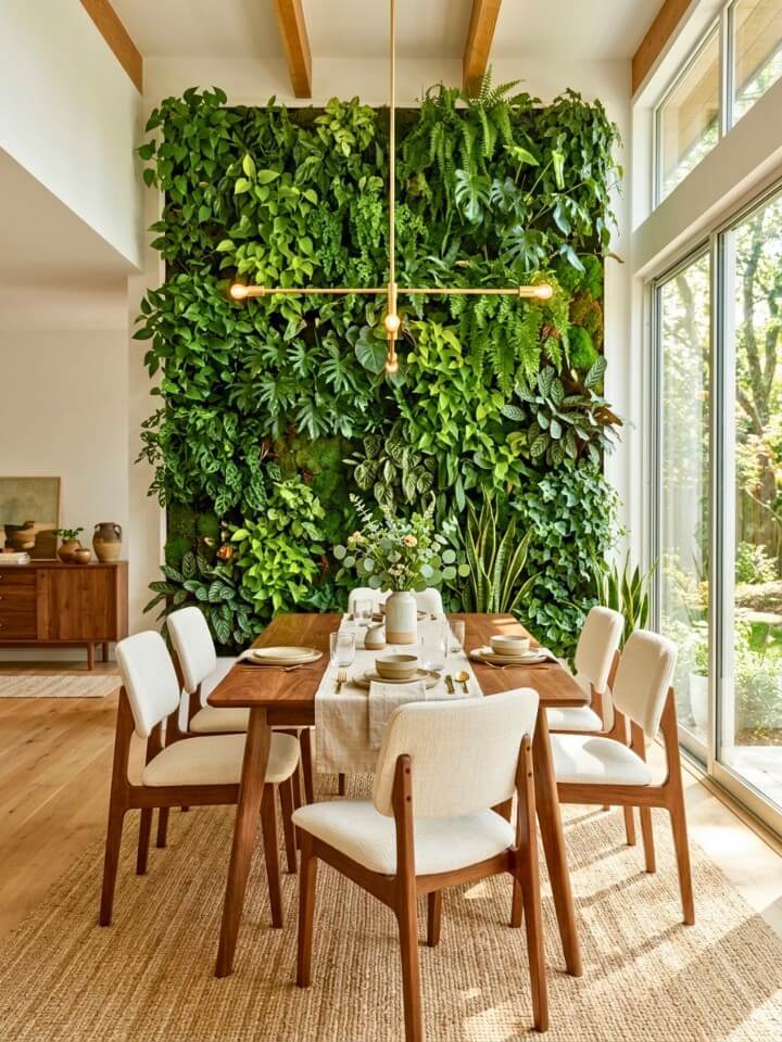 vertical garden wall to bring nature indoors