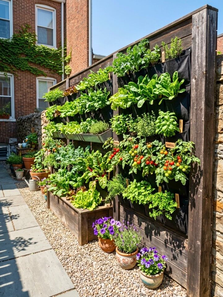 vertical planter fence for small garden spaces