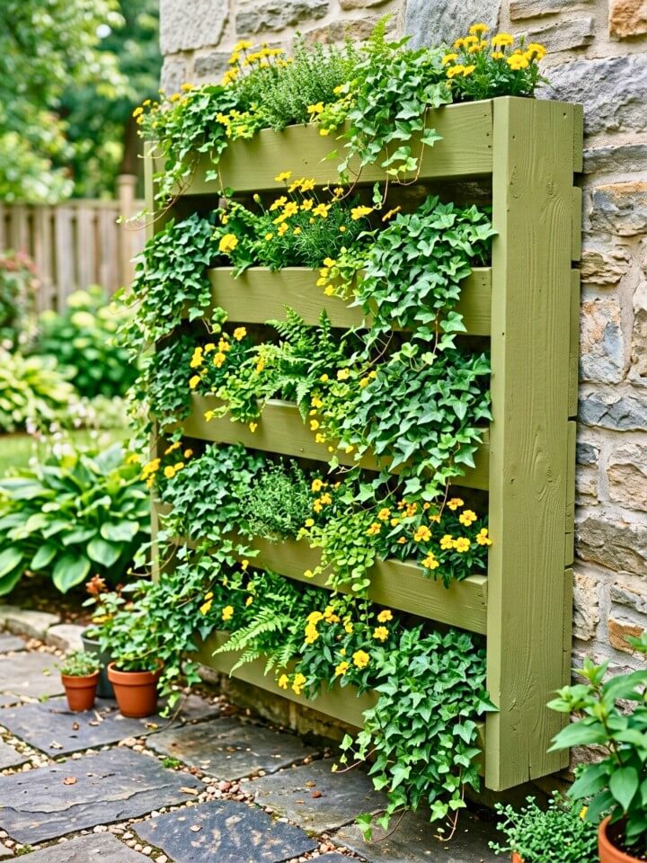 vertical planter wall to add greenery to patios