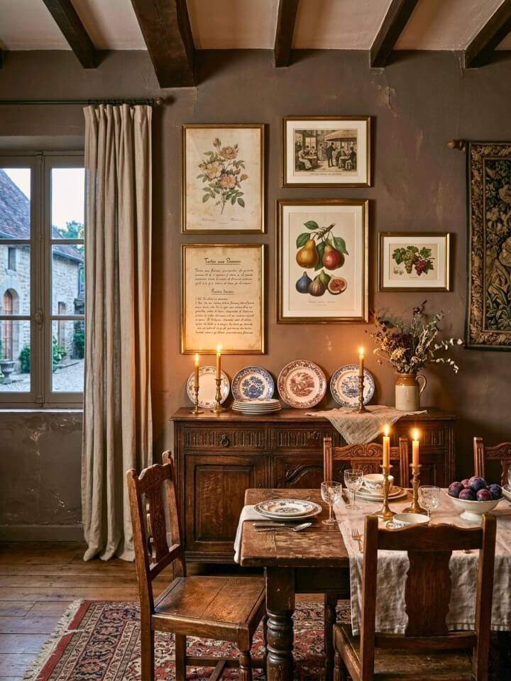 vintage dining room wall art for an old world look