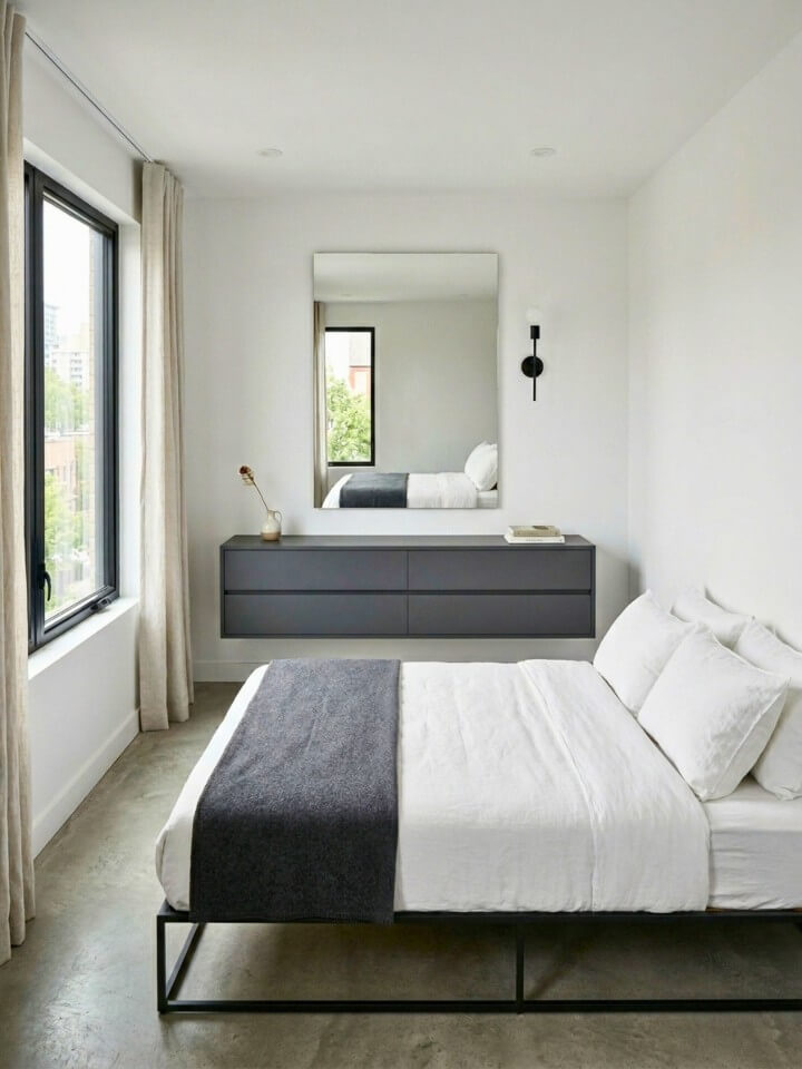 wall mounted dresser for a small bedroom