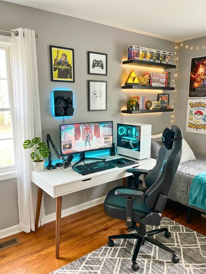 wall mounted headphone stand for organized rooms