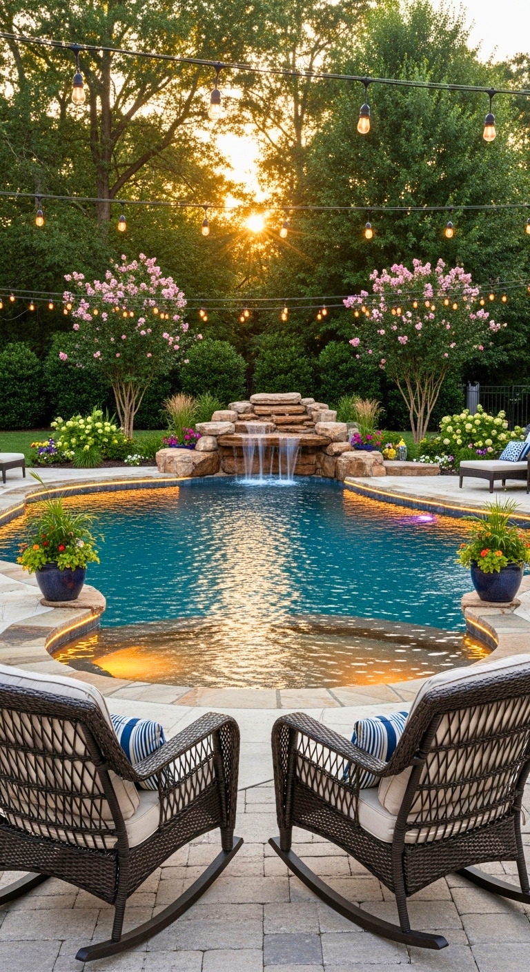 wicker rocking chairs for a shaded patio corner