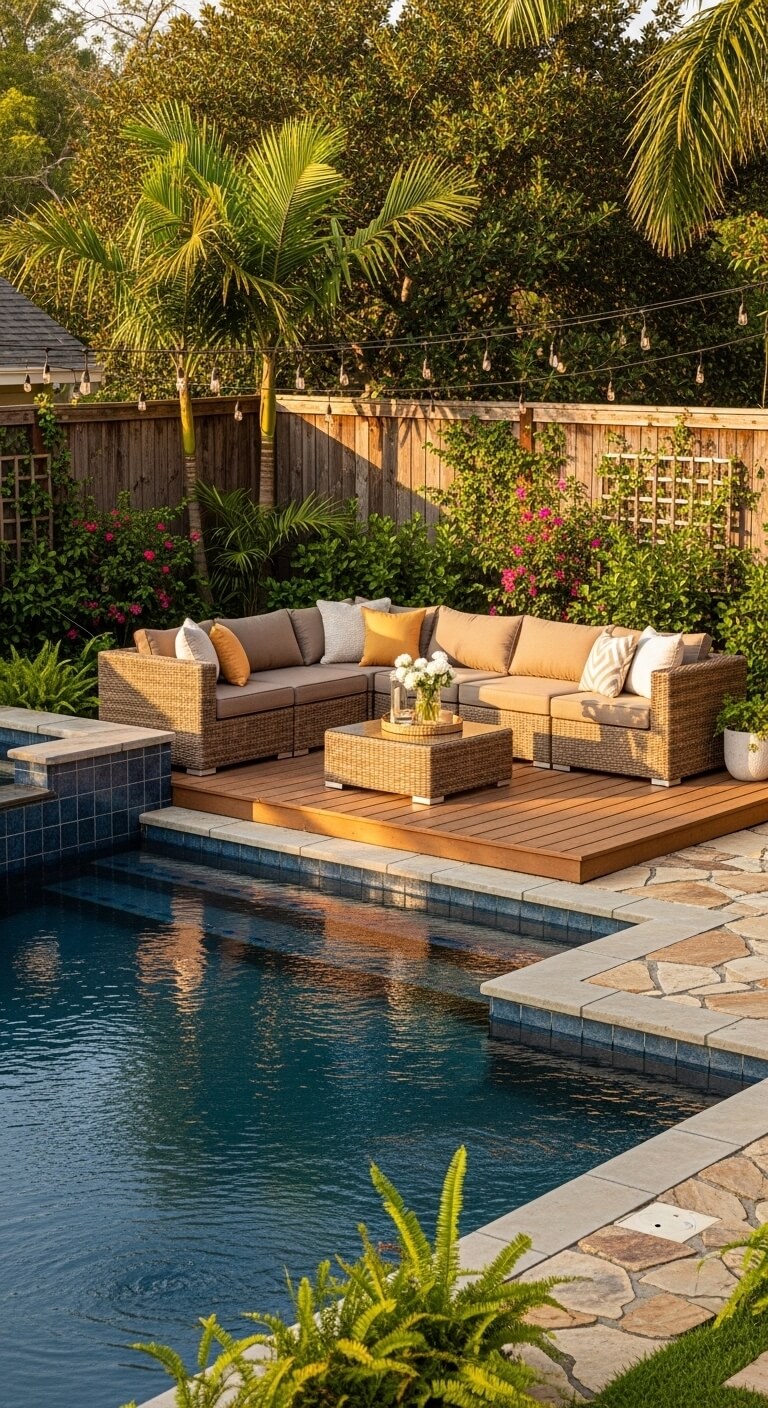 woven outdoor sectional for poolside patios