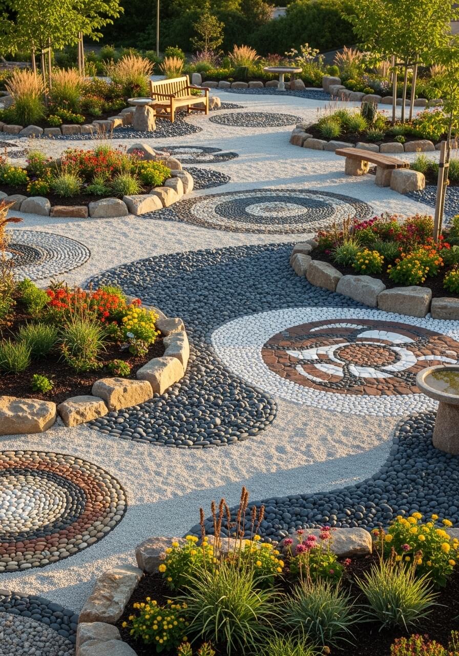 Gravel flower beds replace lawn 202605311213