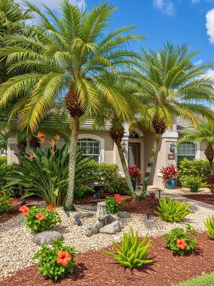 Resort Style Tropical Front Yard
