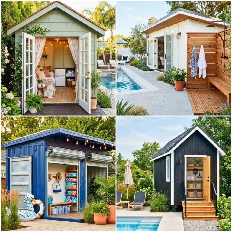 adorable pool shed ideas
