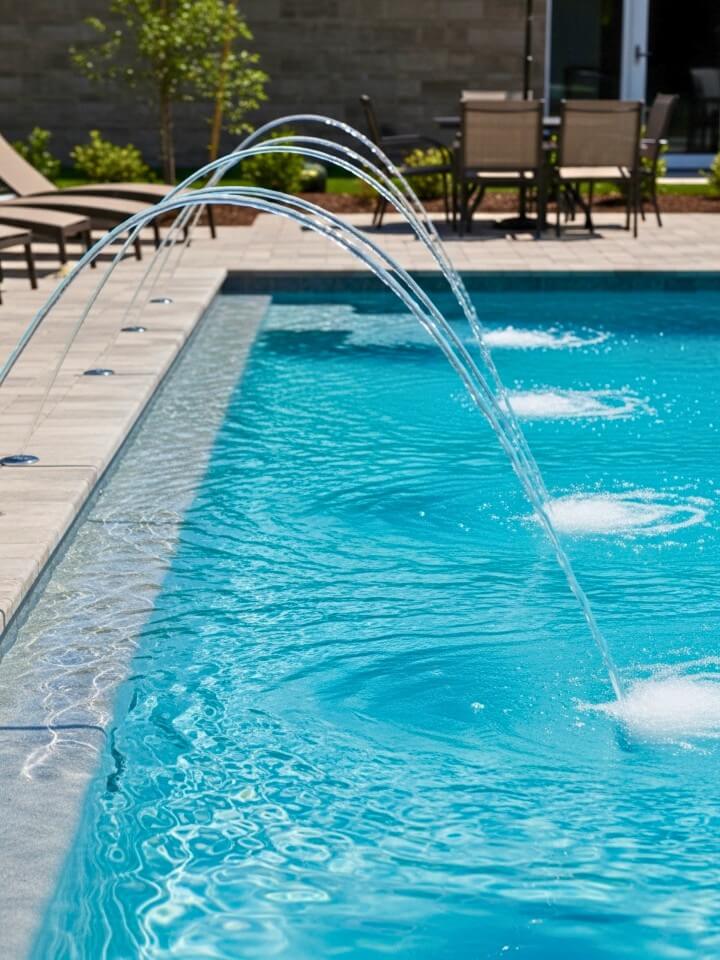 arcing water jets for pool