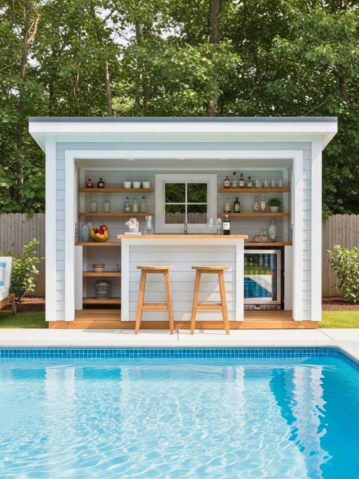 backyard pool bar for easy entertaining