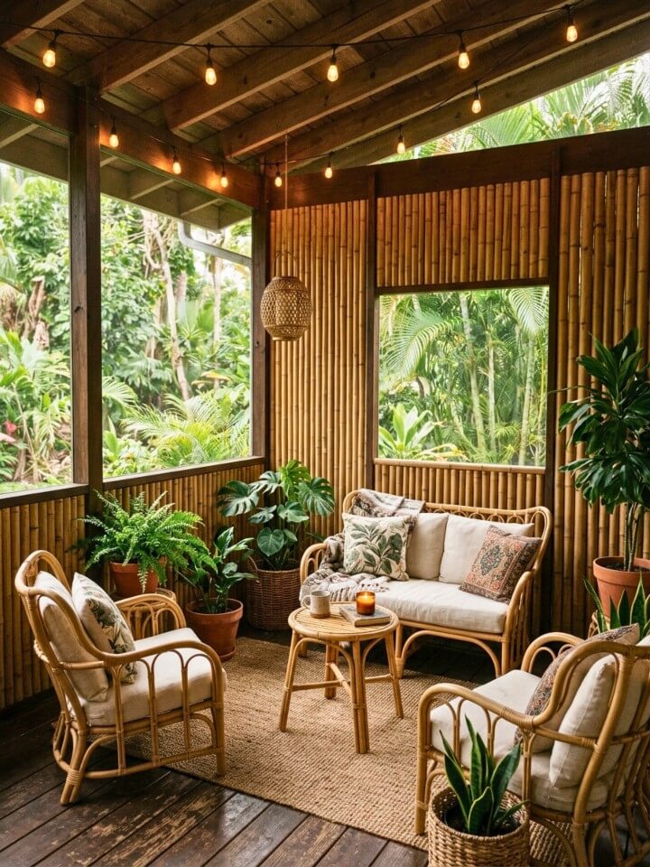 bamboo porch siding panels