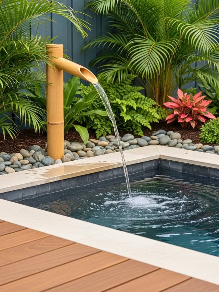 bamboo spout for a tropical corner