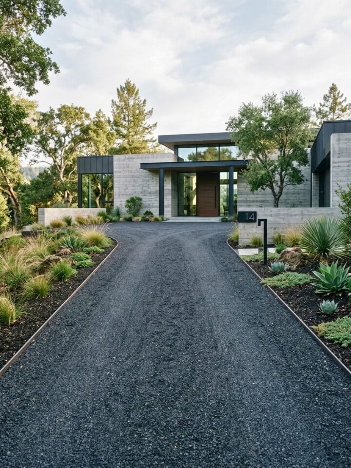 black basalt gravel driveway