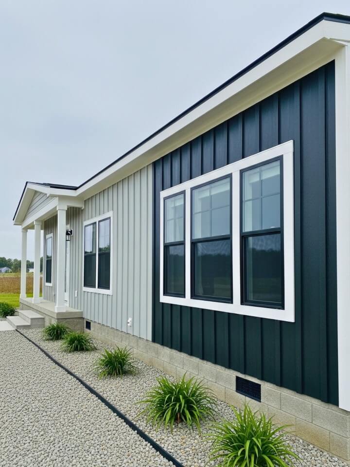 board and batten exterior design for mobile homes modern style