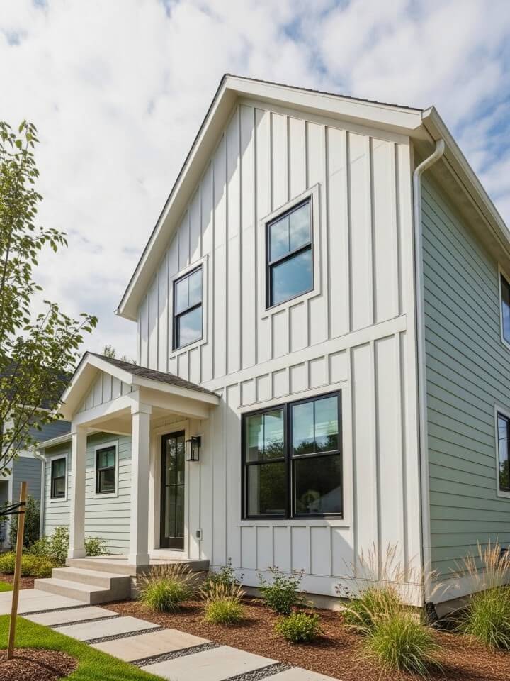board and batten siding for compact home design