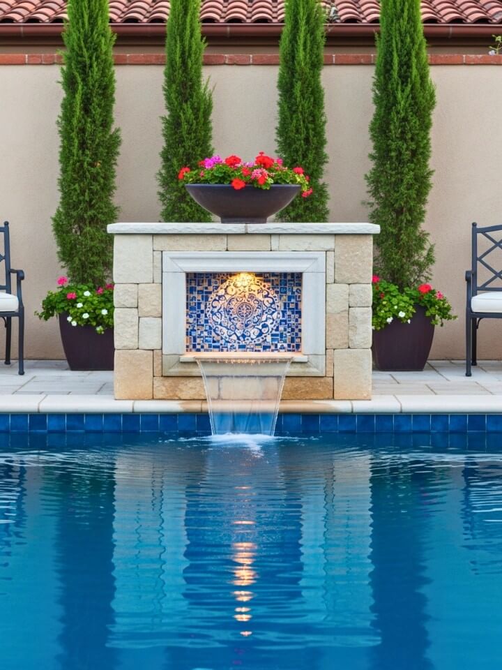built in wall niche fountain
