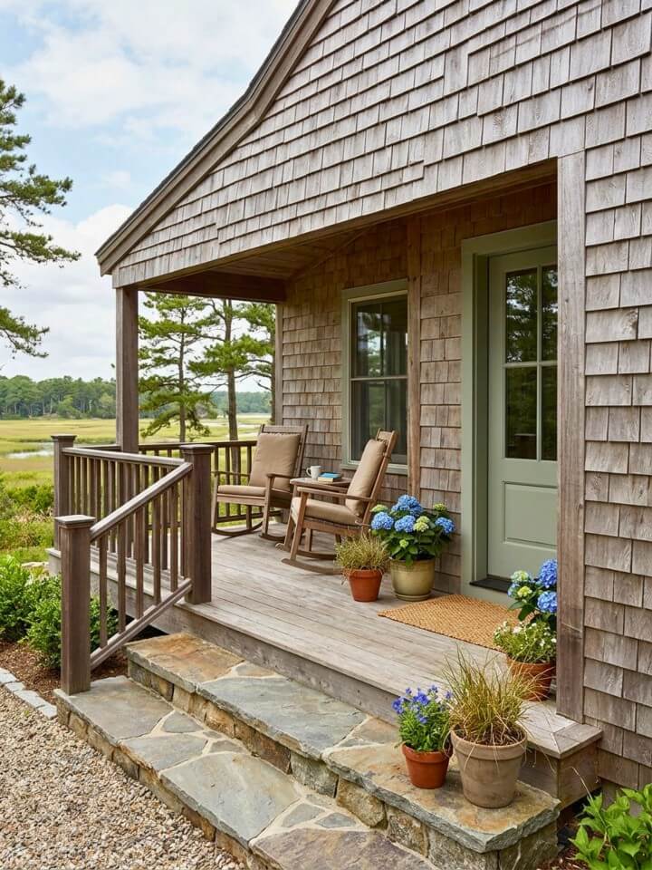 cedar shake porch exterior cladding