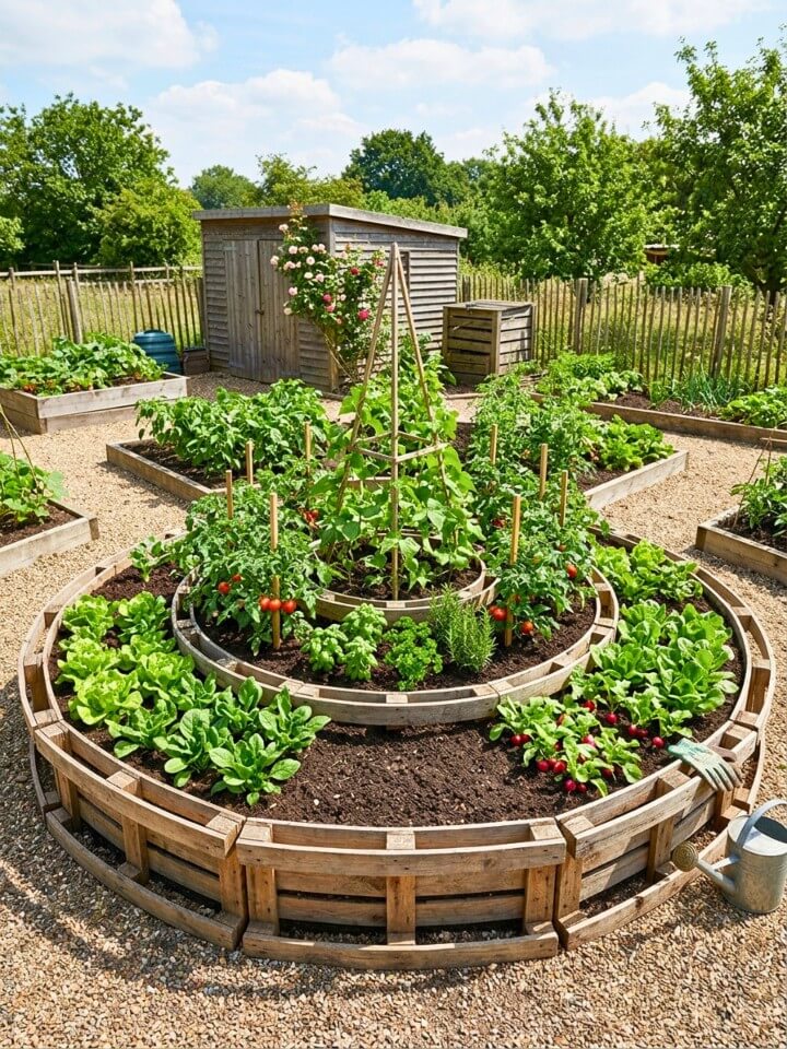 circular pallet vegetable garden