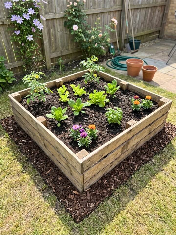 classic square pallet raised bed