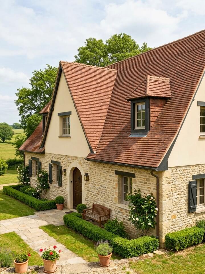 clay tile farmhouse roof