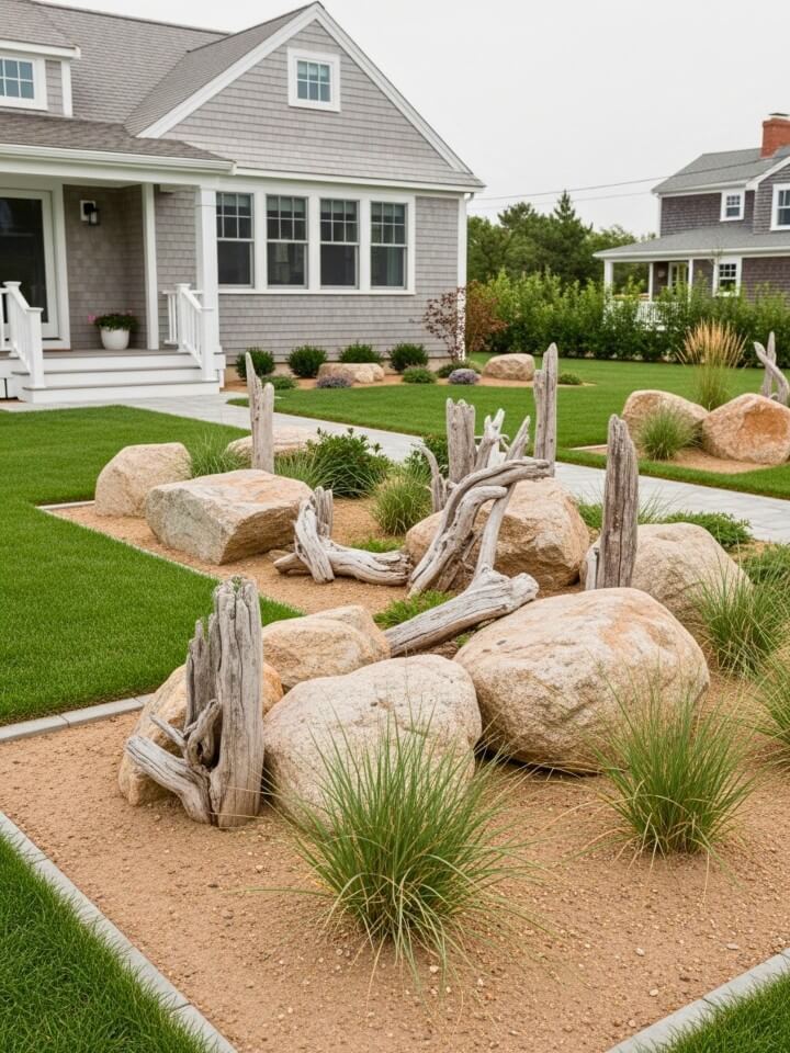 coastal rock garden ideas for a front yard