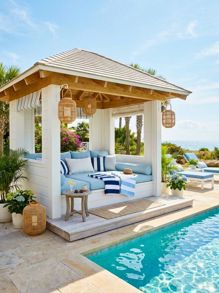 coastal white shade house