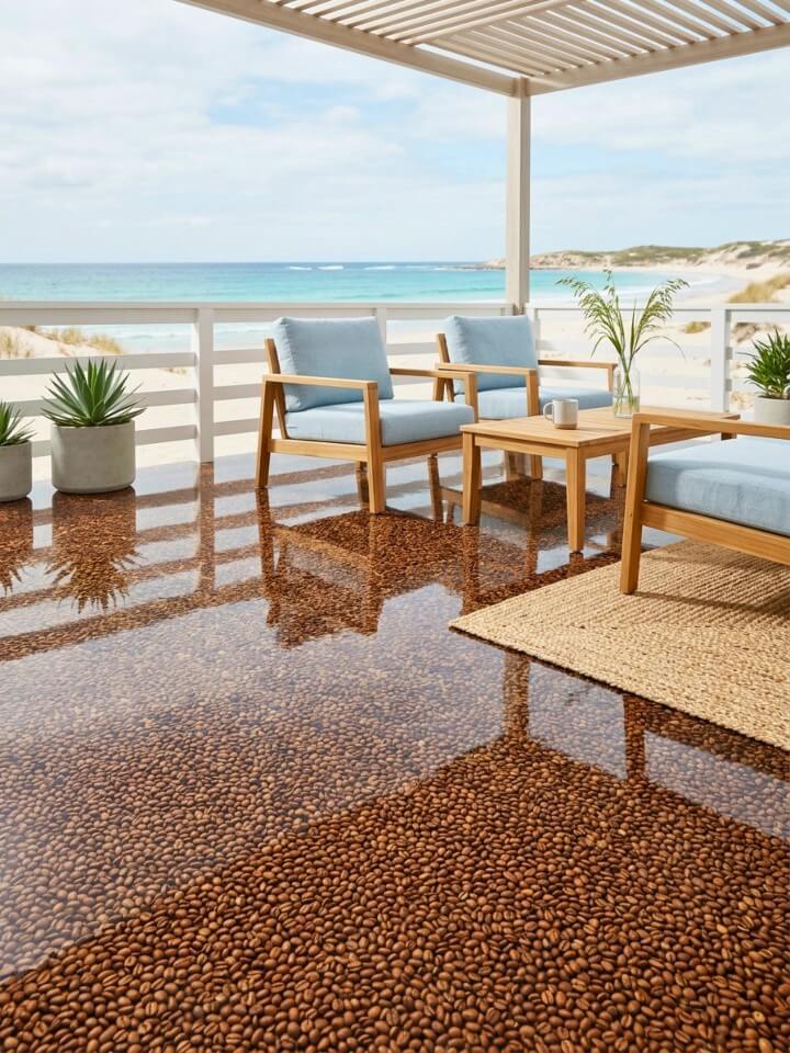 coffee bean eproxy floor for patio