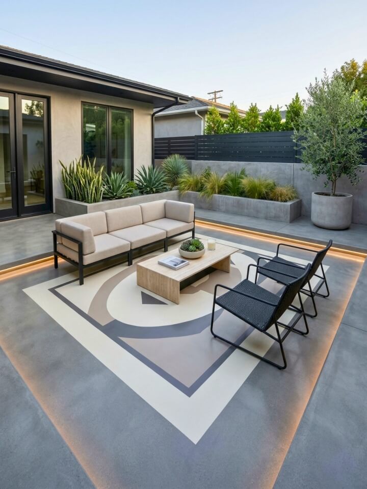 concrete and resin hybrid patio ideas