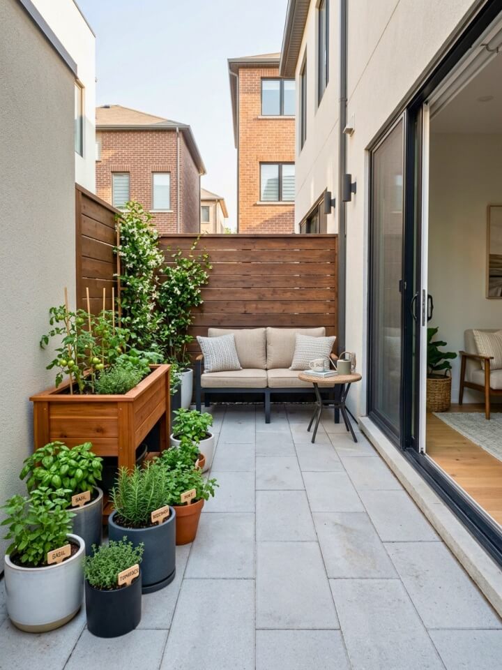 container herb garden for compact outdoor spaces