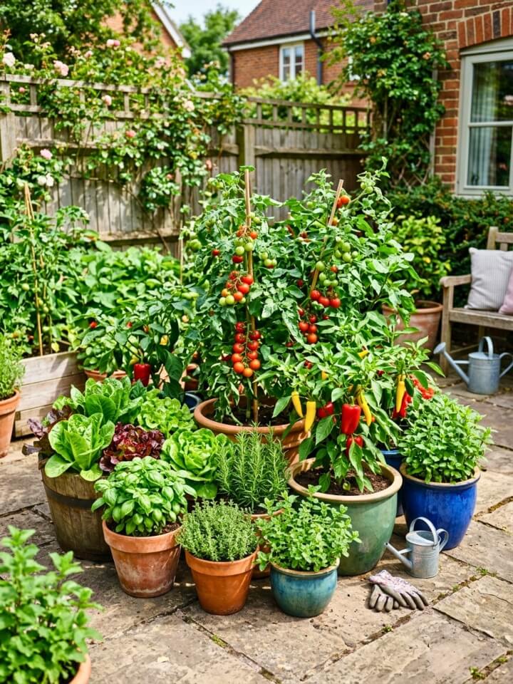 container vegetable garden pots setup