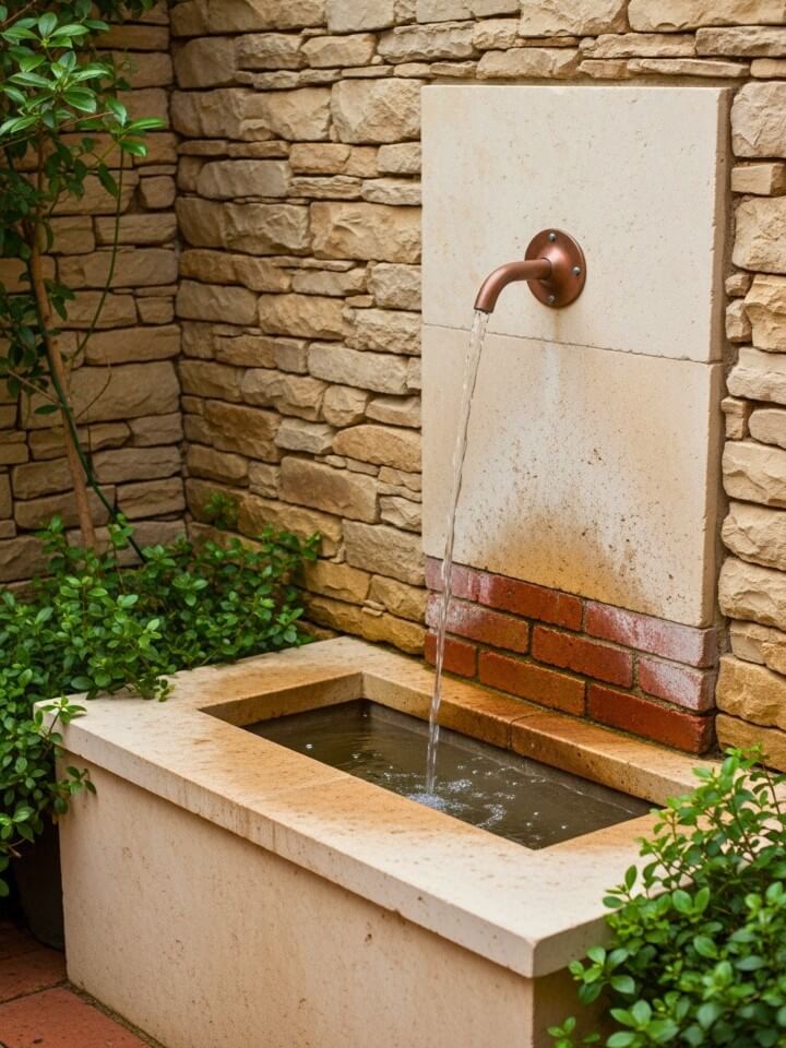 copper spout wall garden fountain