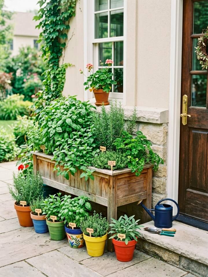 cottage herb corner near kitchen