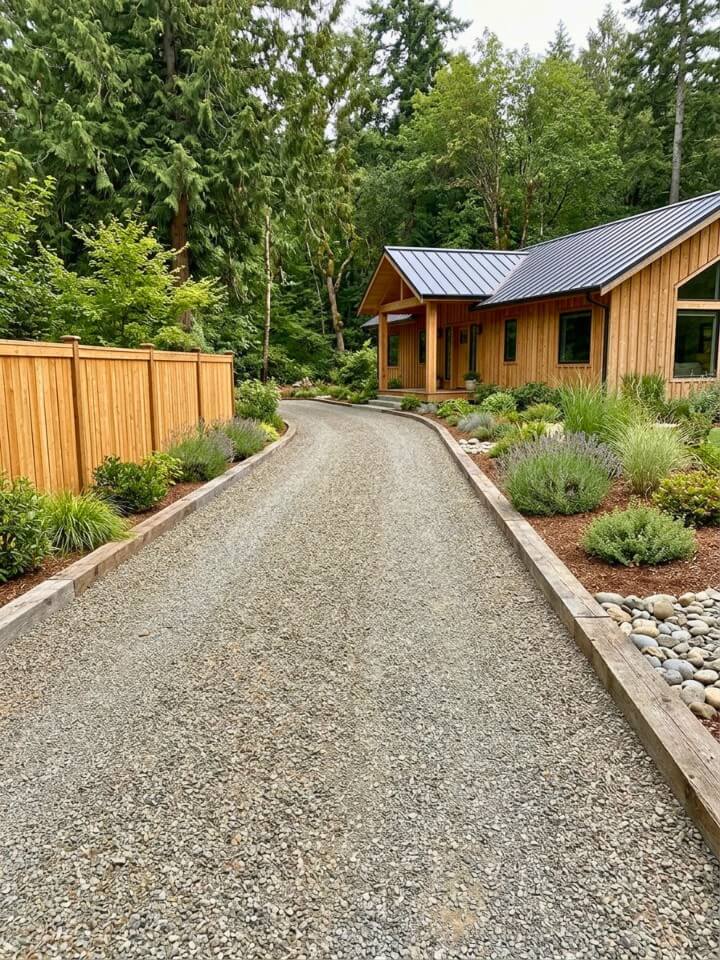 crushed granite pathway with timber borders