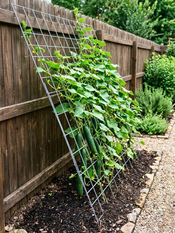 cucumber lean to vine support