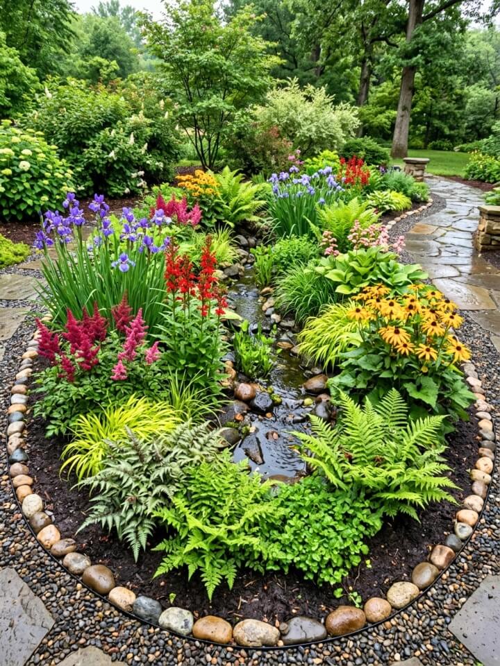 eco-friendly Bog or rain garden bed