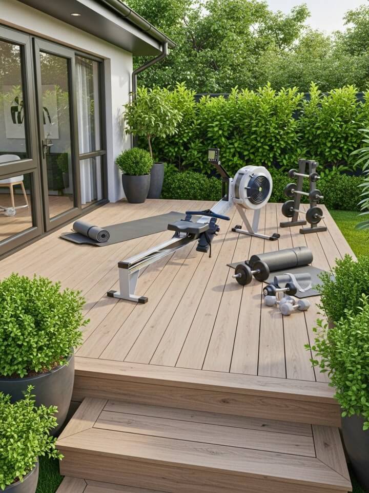 deck mounted rowing machine workout zone