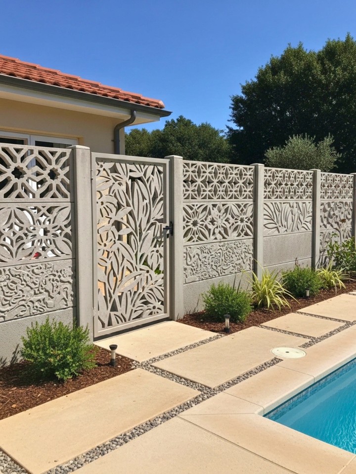 decorative concrete fence