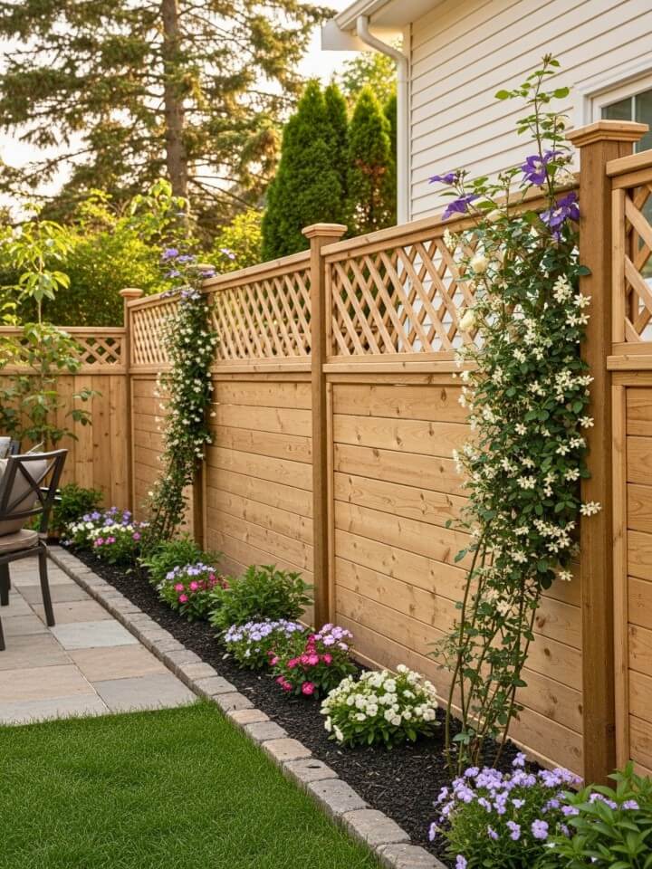 decorative fence with lattice top