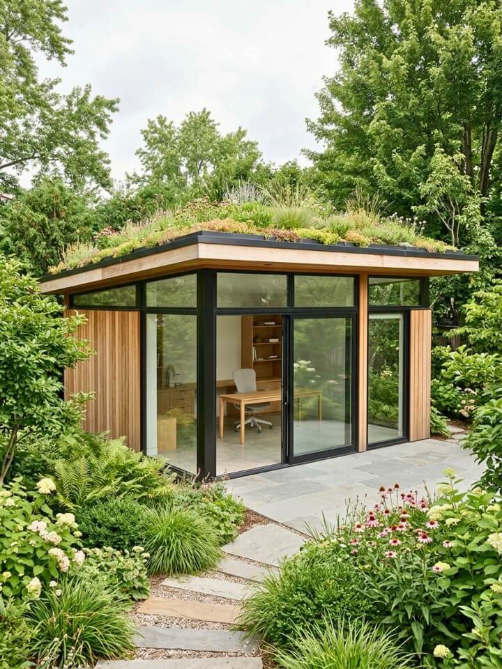 eco green roof garden shed