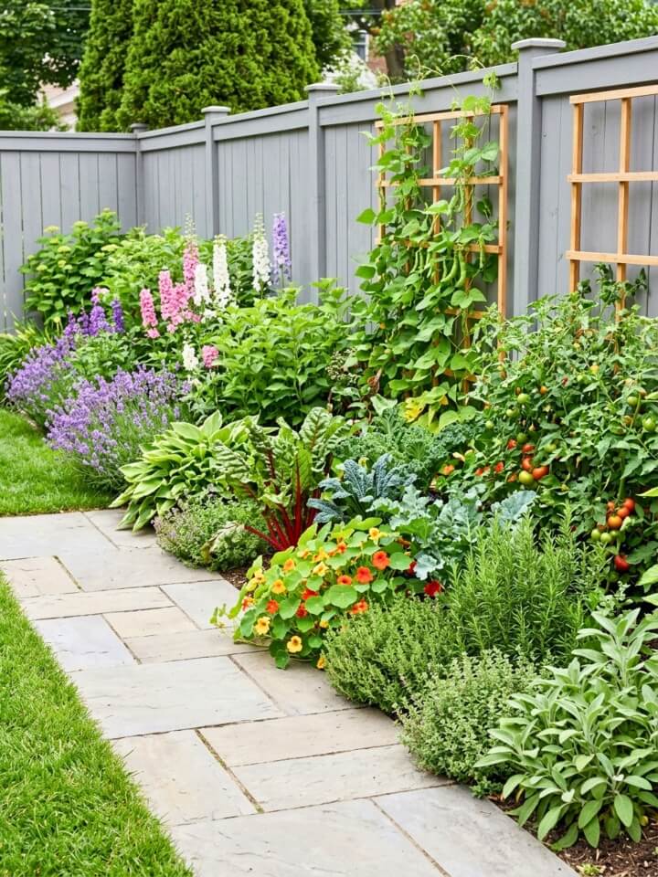 edible landscape garden border
