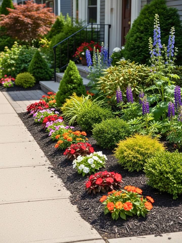 evergreens and seasonal blooms for year round charm