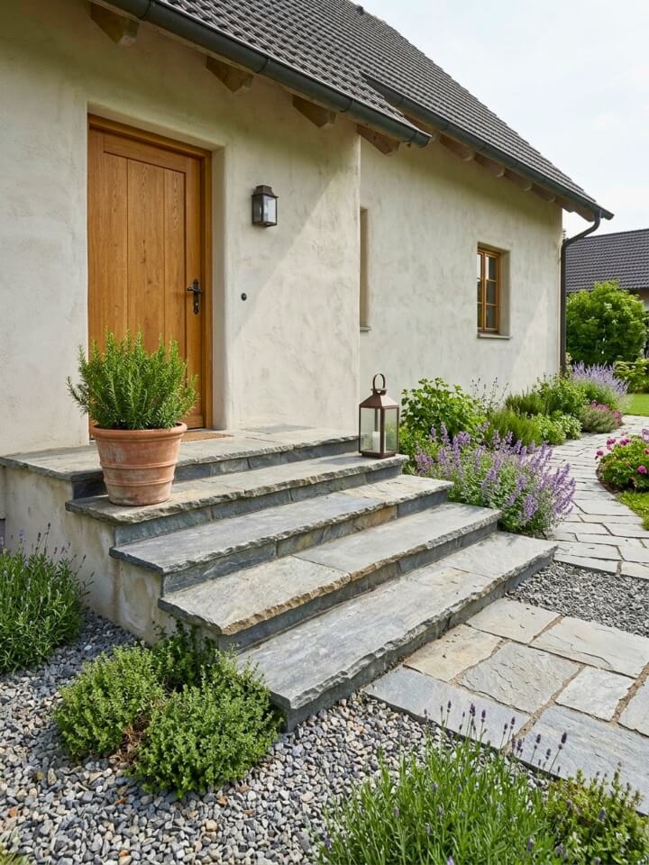 farmhouse slate entry steps