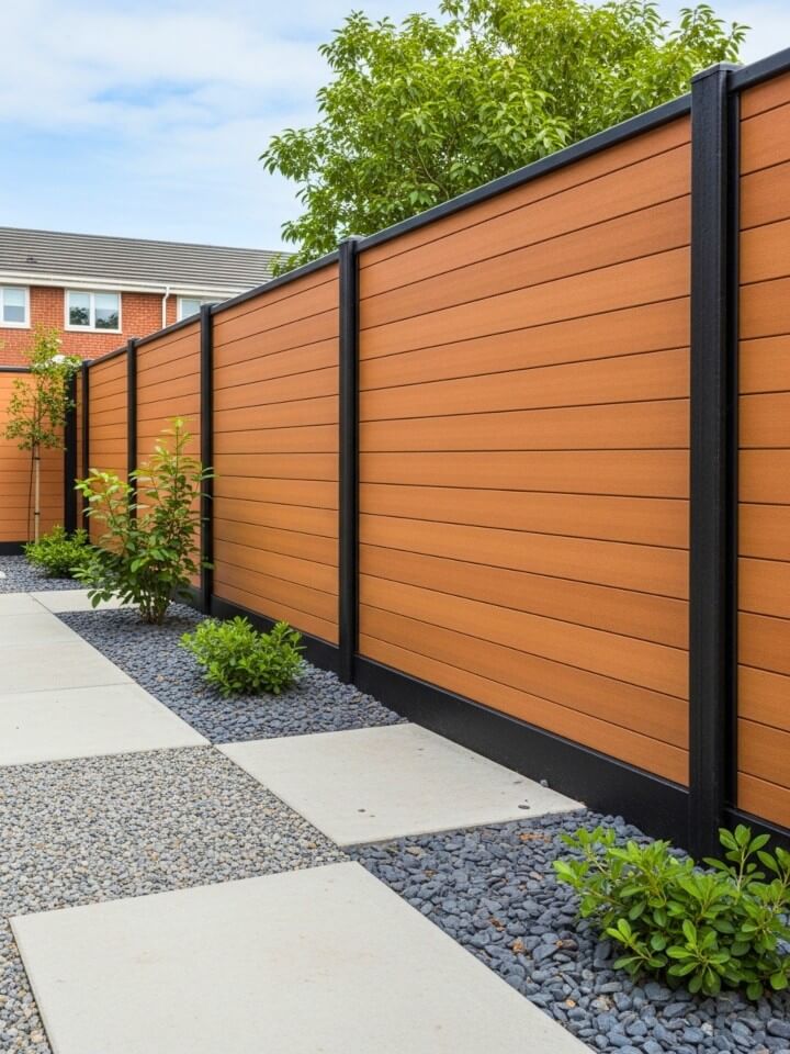 fence with metal frame design