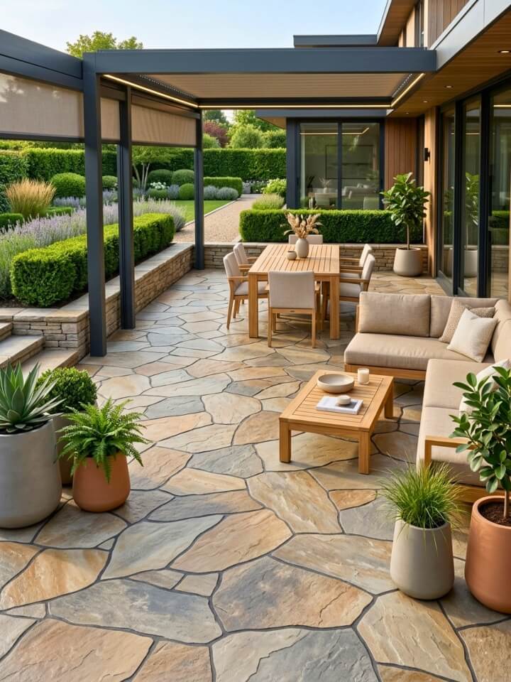 flagstone effect resin patio ideas