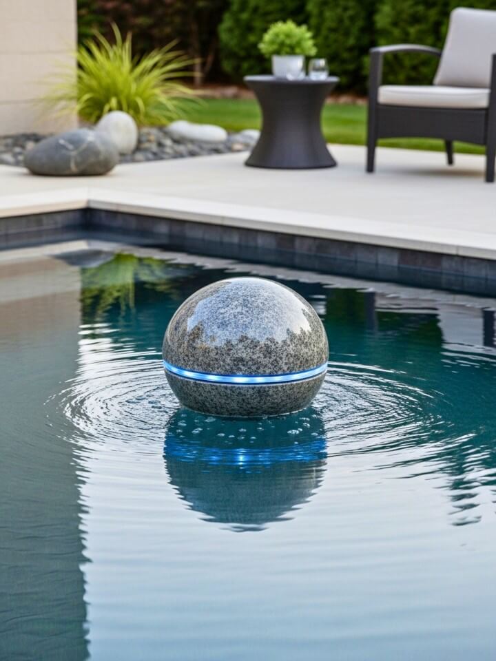 floating sphere water feature