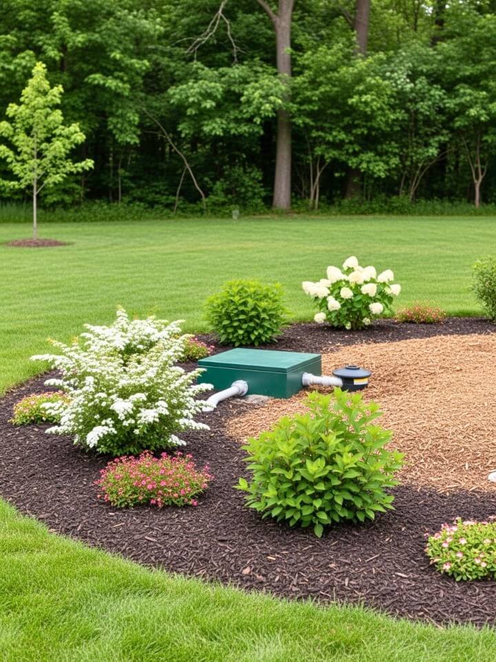flowering shrubs placed at a safe distance