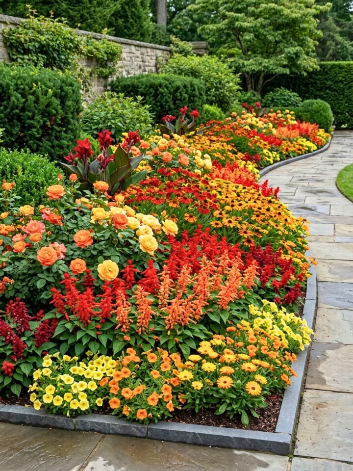 garden color palette warm cool tones landscape design